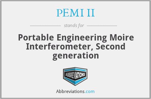 PEMI II - Portable Engineering Moire Interferometer, Second generation